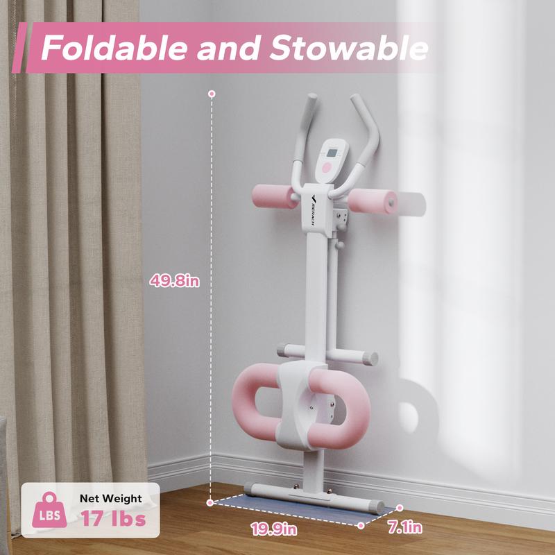Adjustable Ab Trainer Machine with LCD Monitor