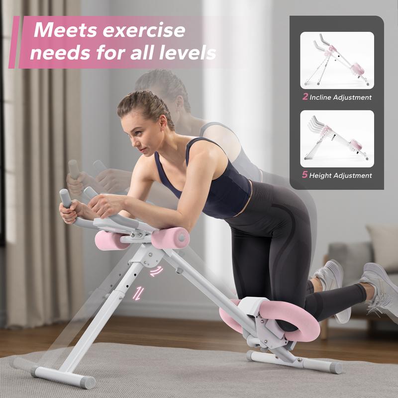 Adjustable Ab Trainer Machine with LCD Monitor