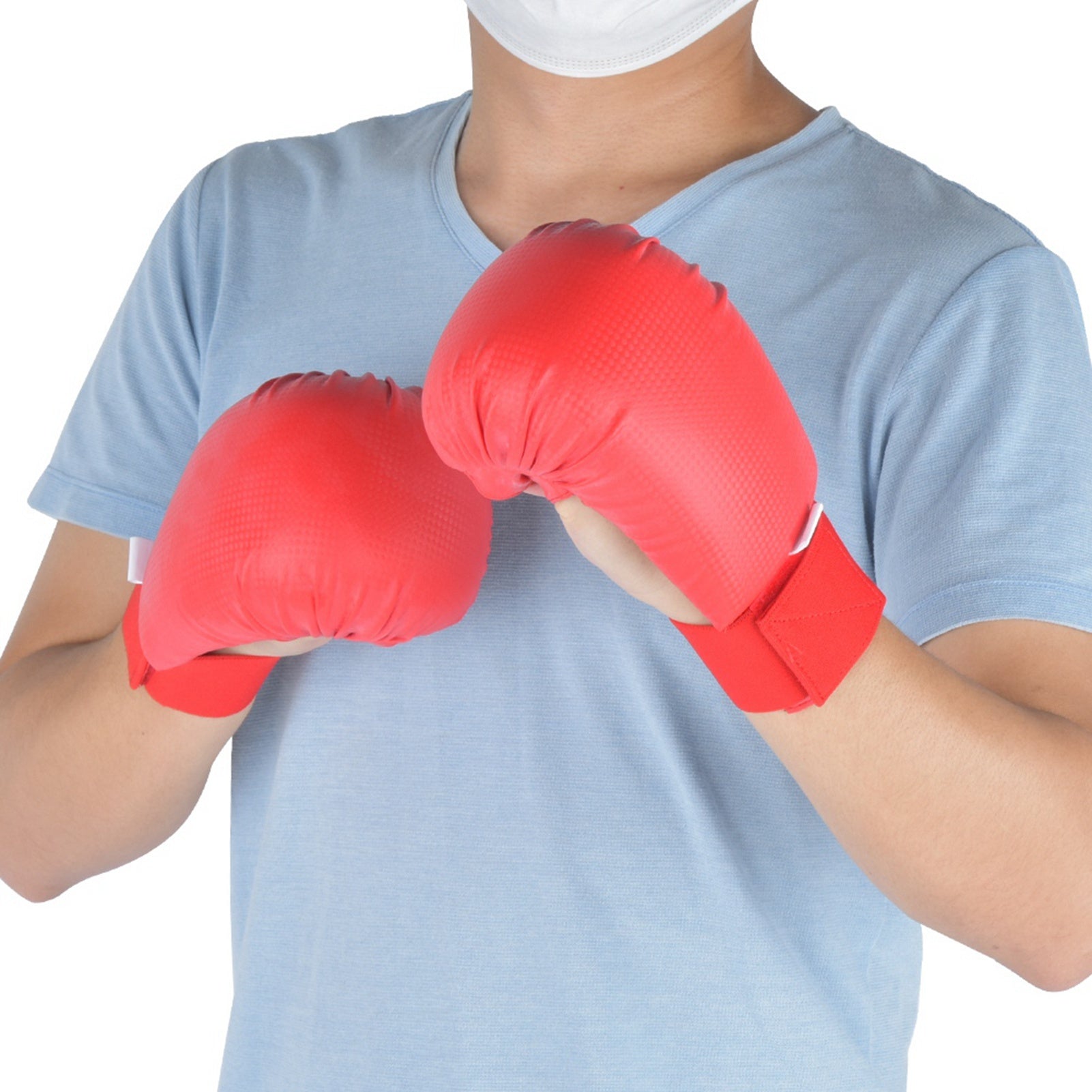 A Pair of Boxing Gloves Karate Hand Protector with Thumb Protector for Martial Arts Sports Game Training