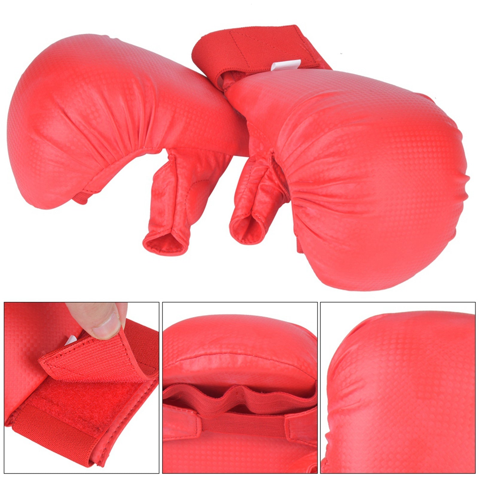 A Pair of Boxing Gloves Karate Hand Protector with Thumb Protector for Martial Arts Sports Game Training