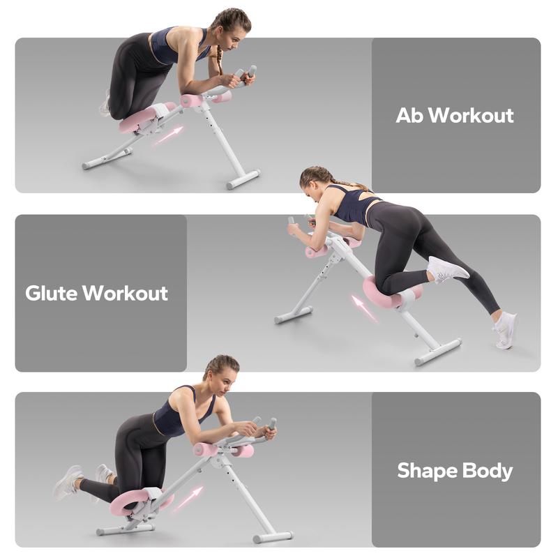 Adjustable Ab Trainer Machine with LCD Monitor